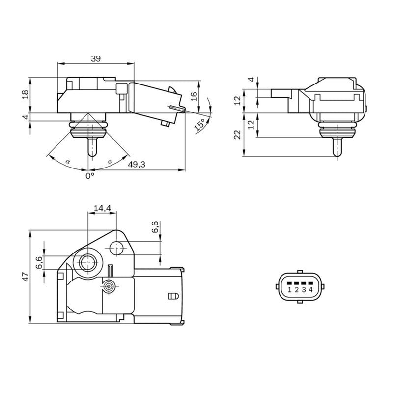 Bosch MAP Sensor (Manifold Air Pressure) fits Volvo S60 I 2000-2010 2.4