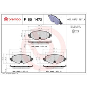 Brembo 4 x Front Brake Pad Set fits Audi A1 2018 on