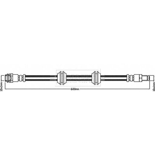 Borg & Beck Brake Hydraulic Hose Line Rear Right BBH8655