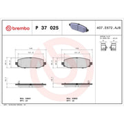 Brembo 4 x Rear Brake Pad Set fits Jeep Wrangler IV 2017 on 2.0 2.2