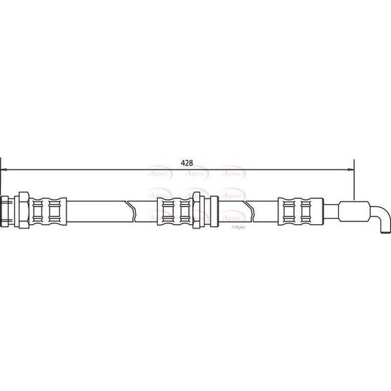 Apec Brake Hydraulic Hose Line Front fits Mazda 323 C 1989-1998 1.3 1.5 1.6 1.8