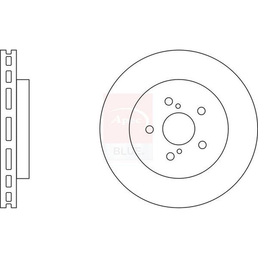Apec 2 x Vented Brake Discs fits Lexus Rx 2003-2015