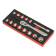 Sealey Low Profile Socket Set 15pc 1/4"Sq Drive Metric Platinum Series AK5783 Sealey - Dynamic Drive