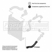 First Line Intercooler Turbo Charge Air Hose fits Land Rover Range Rover