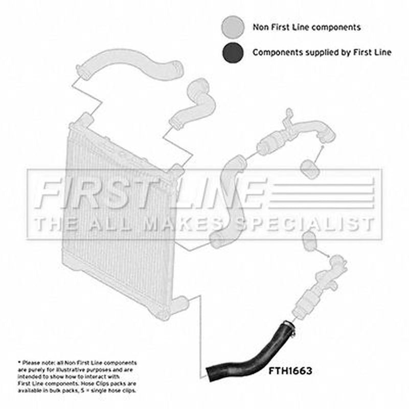 First Line Intercooler Turbo Charge Air Hose fits Land Rover Range Rover