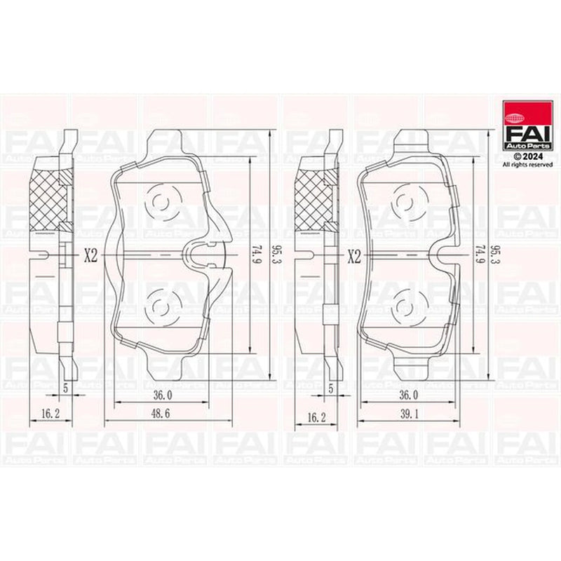FAI Rear Brake Pad Set fits Mini Mini 2004-2015