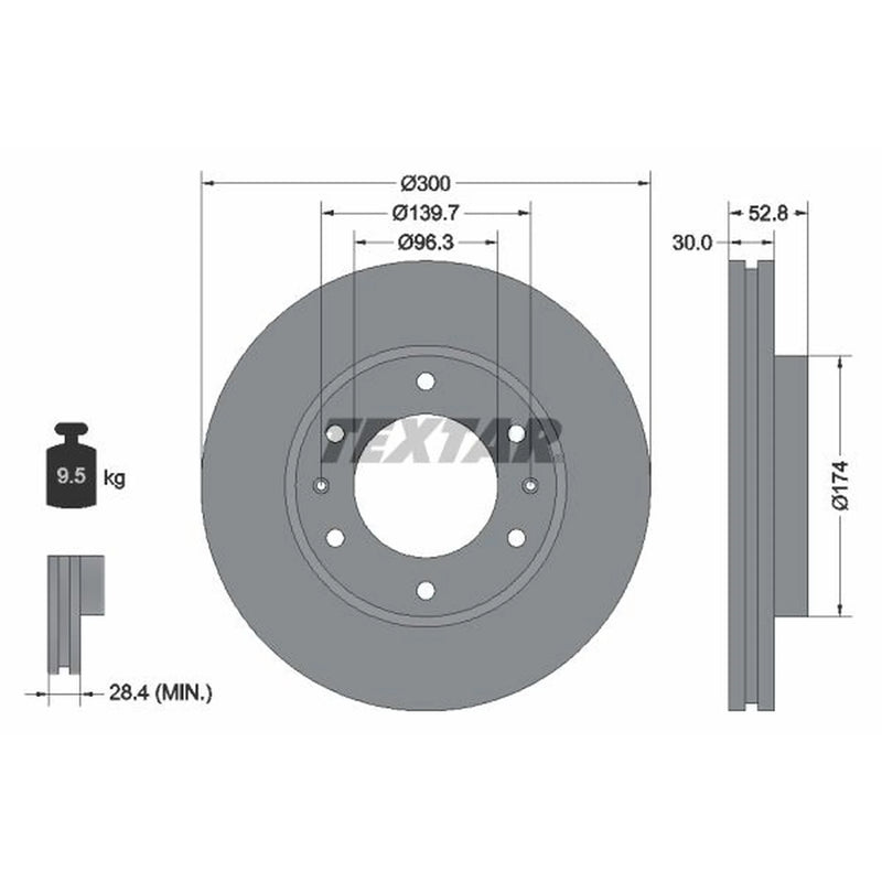 Textar 2 x Vented Front Brake Discs 92203800-x2