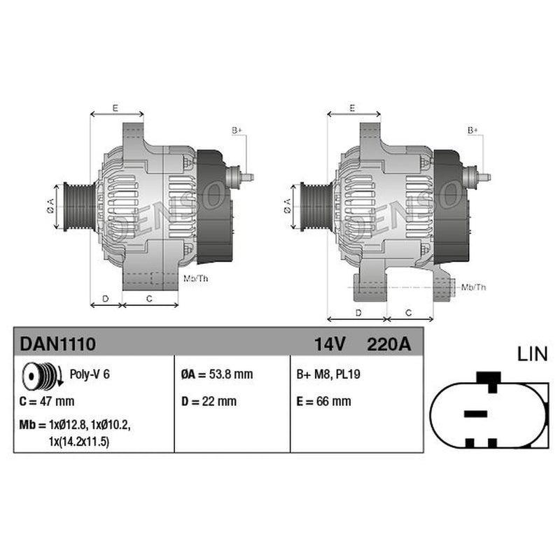 Denso Car Alternator 12V DAN1110