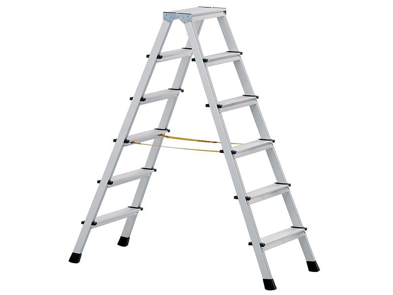 Zarges Anodised Double-Sided Steps, Open 2.38m 2 x 10 Rungs Zarges - Dynamic Drive