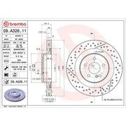 Brembo Front Aluminium Brake Disc Hub & Rear Aluminiu fits Mercedes-Benz C-Class