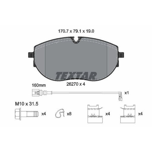 Textar Front Brake Pad Set 2627001