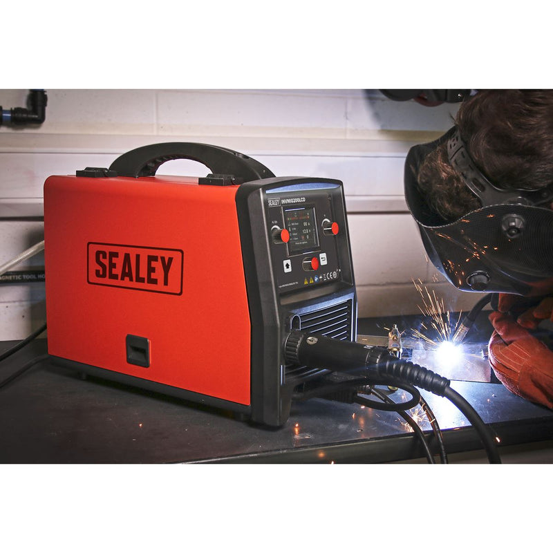 Sealey Inverter Welder MIG TIG & mmA 200A with LCD Screen INVMIG200LCD Sealey - Dynamic Drive