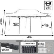 Dellonda 3x6m Pop-Up Gazebo Heavy Duty Carry Bag Rope Stakes & Weight Blue Dellonda - Dynamic Drive