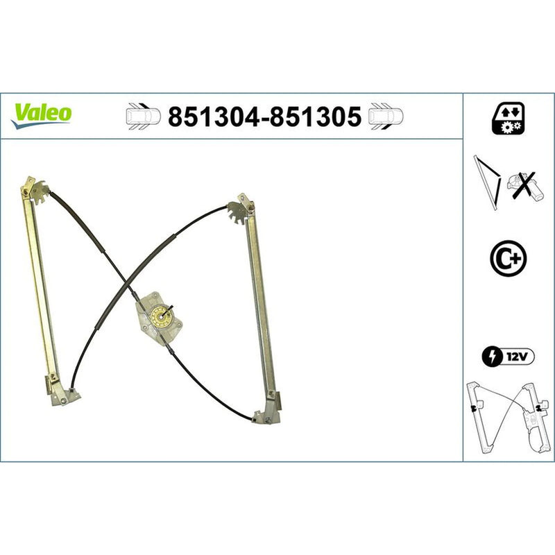 Valeo Electric Window Regulator Lifter Right Front 851305