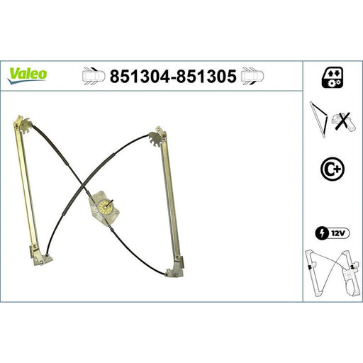 Valeo Electric Window Regulator Lifter Right Front 851305