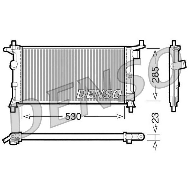 Denso Engine Radiator fits Opel Combo Box Body/Mpv 1994-2001 1.2 1.4