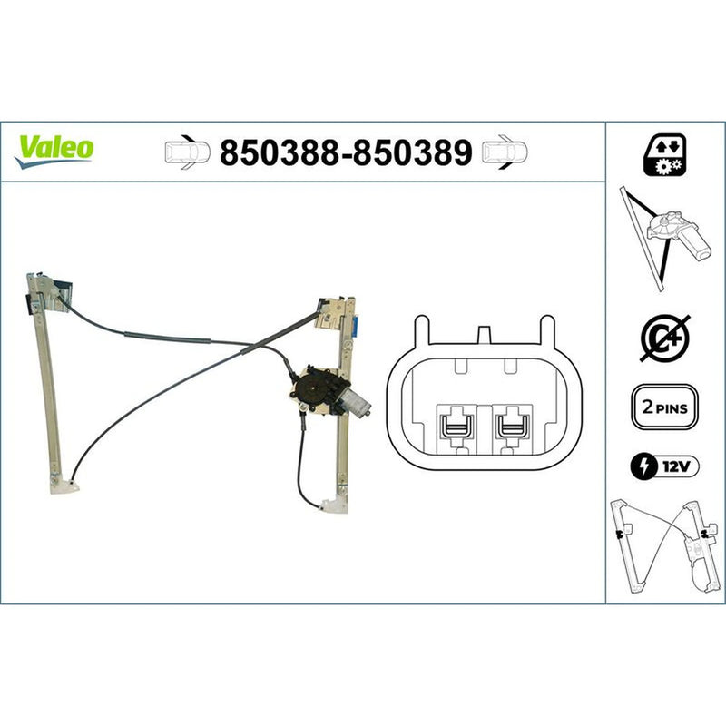 Valeo Electric Window Regulator Lifter Left Front 850388