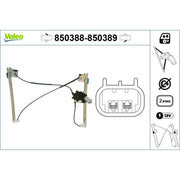 Valeo Electric Window Regulator Lifter Right Front 850389
