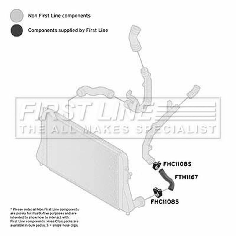 First Line Intercooler Turbo Charge Air Hose Front fits Audi A3 2003-2013