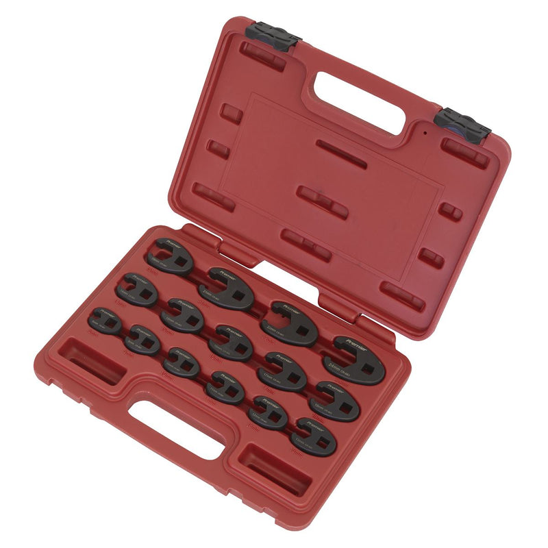 Sealey Crow's Foot Spanner Set 15pc 3/8"Sq Drive Metric AK5983 Sealey - Dynamic Drive