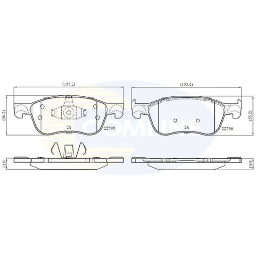 Comline Front Brake Discs & Pads fits Ford Fiesta VII 2017-2021 1.0 1.1 1.5