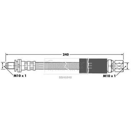 Borg & Beck Brake Hydraulic Hose Line Rear Right BBH6848