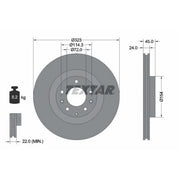 Textar 2 x Vented Front Brake Discs 92174403