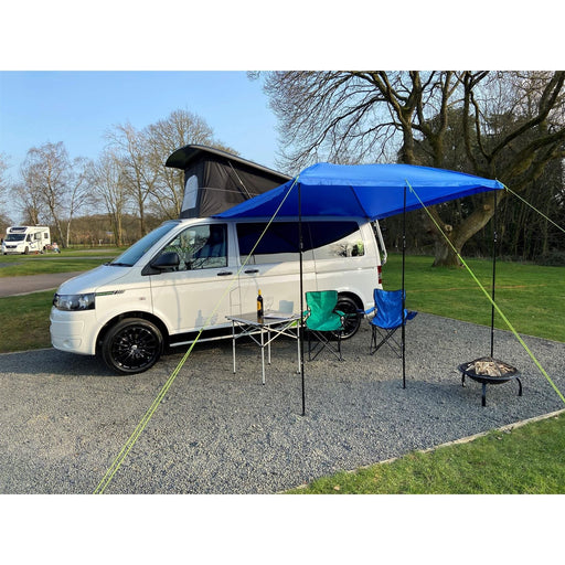 Campervan Awning Sun Canopy Sunshade Motorhome for 4 or 6mm Rail Blue T4 T5 T6 Maypole - Dynamic Drive
