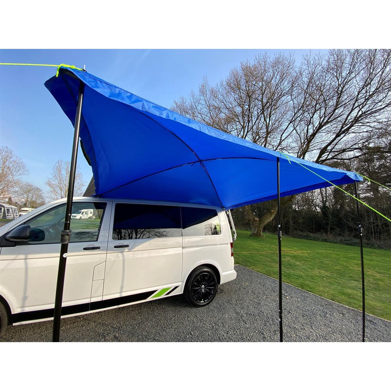 Campervan Awning Sun Canopy Sunshade Motorhome for 4 or 6mm Rail Blue T4 T5 T6 Maypole - Dynamic Drive