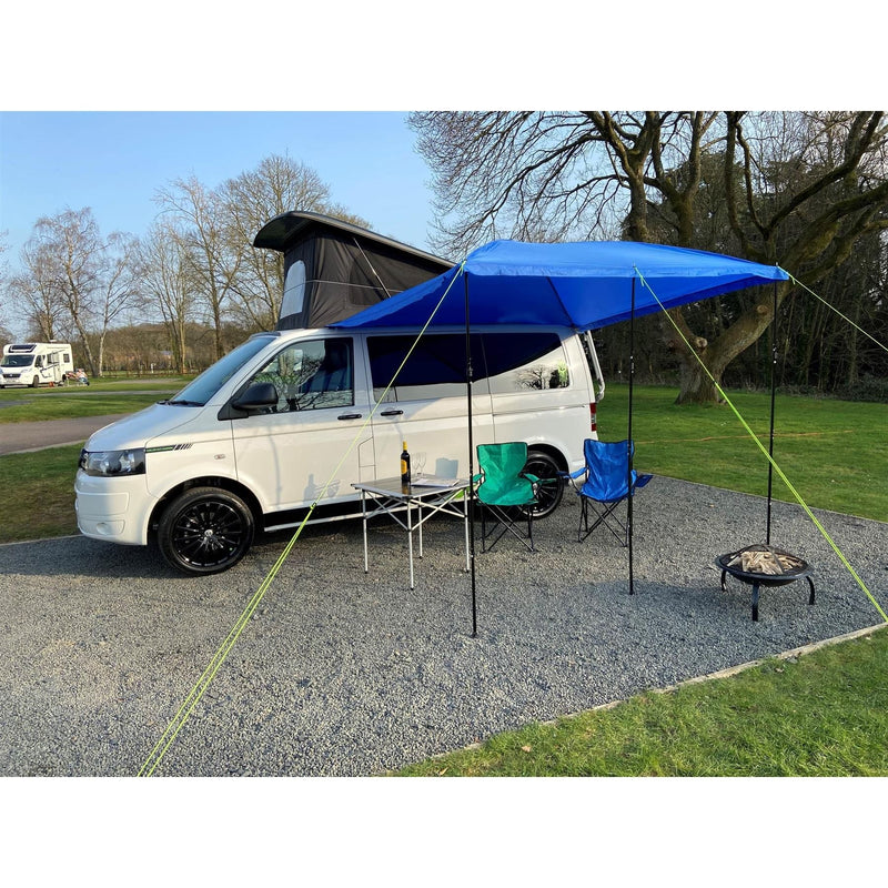 Campervan Awning Sun Canopy Sunshade Motorhome for 4 or 6mm Rail Blue T4 T5 T6 Maypole - Dynamic Drive
