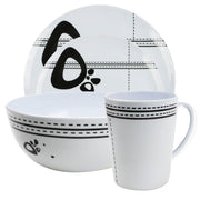 Camping Caravan Picnic Fishing Travel Melamine 16pc Dining Dinner Set - Abstract Leisurewize - Dynamic Drive