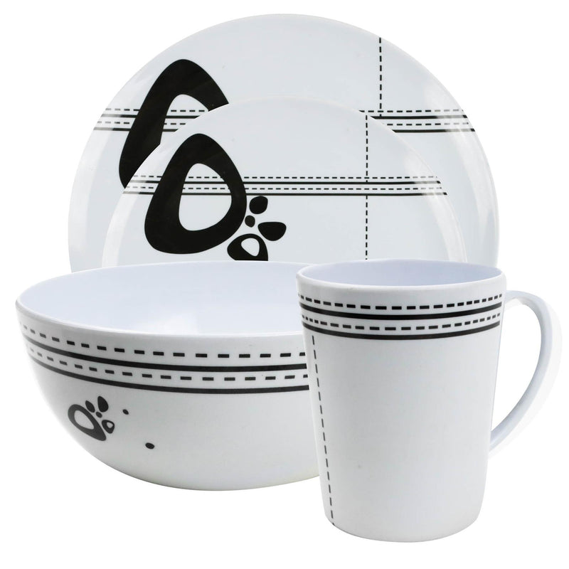 Camping Caravan Picnic Fishing Travel Melamine 16pc Dining Dinner Set - Abstract Leisurewize - Dynamic Drive