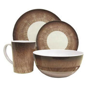 Camping Caravan Picnic Fishing Travel Melamine 16pc Dining Dinner Set - Stone Leisurewize - Dynamic Drive