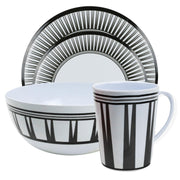 Camping Caravan Picnic Fishing Travel Melamine 16pc Dining Dinner Set - Stripe 7 Leisurewize - Dynamic Drive