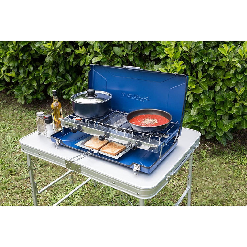 Campingaz Camping Chef Folding Double Burner Stove With Grill Campingaz - Dynamic Drive