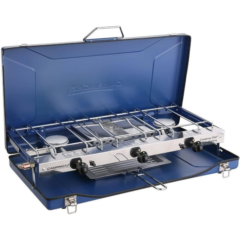 Campingaz Camping Chef Stove Folding Double Burner With Grill Campingaz - Dynamic Drive
