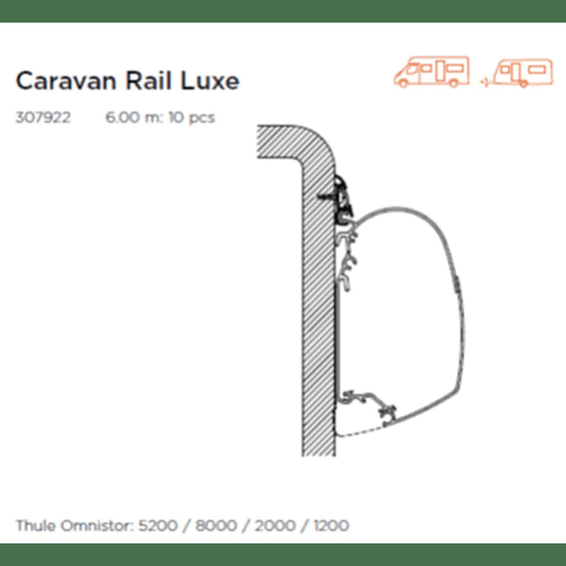 Thule Adapter TO 1200 Caravan Rail Luxe | 6.00m (price per 10 pcs) Thule - NN4 Online