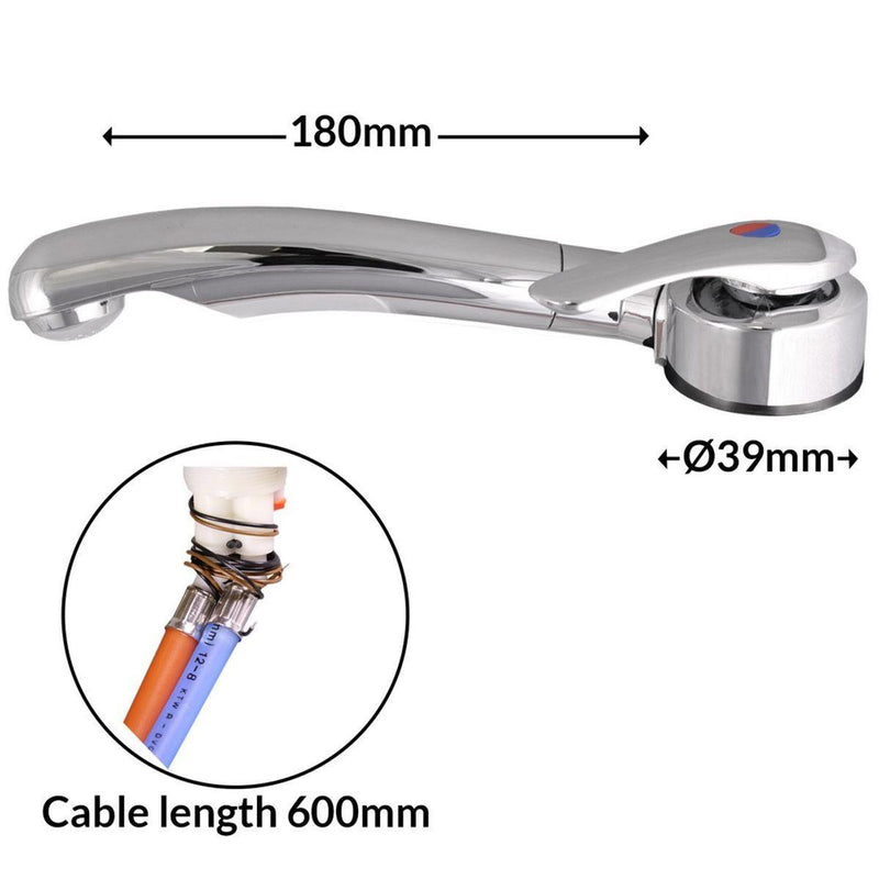 Caravan Reich Twist Single Lever Mixer Tap In Matt Left-Hand 45 Degree With Tail Reich - Dynamic Drive