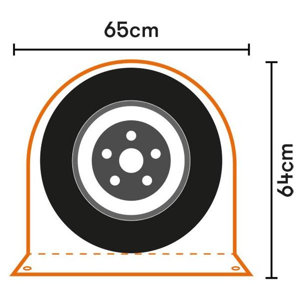 Caravan Wheel Cover Alloy Protection for 13" & 14" Wheels with eyelets Quest - Dynamic Drive