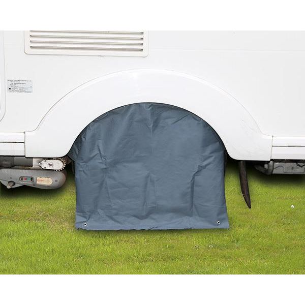 Caravan Wheel Cover Alloy Protection for 13" & 14" Wheels with eyelets Quest - Dynamic Drive