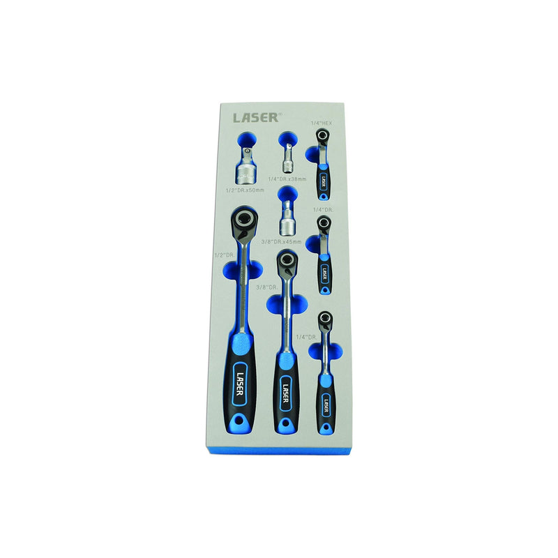 Laser Micro Head Ratchet Set 1/4"D, 3/8"D, 1/2"D 8pc 7548 Laser - Dynamic Drive