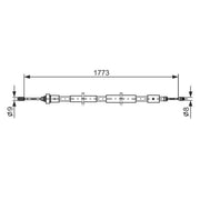 Bosch Handbrake Cable Left Rear fits Citroën Xsara Picasso 1999-2012 1.6 1.8 2.0