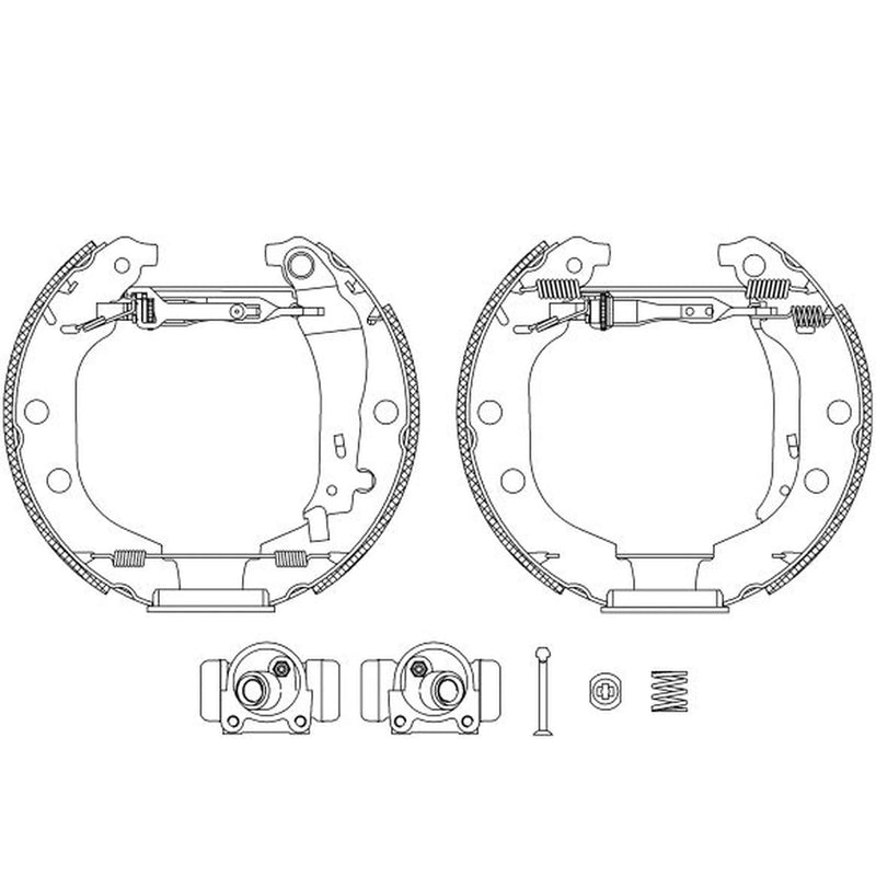 Mintex Brake Shoe Set Axle Kit fits Peugeot 406 1995-2004