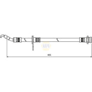 NAPA Brake Hydraulic Hose Line Front fits Fiat Sedici 2006-2014 1.6 1.9 2.0