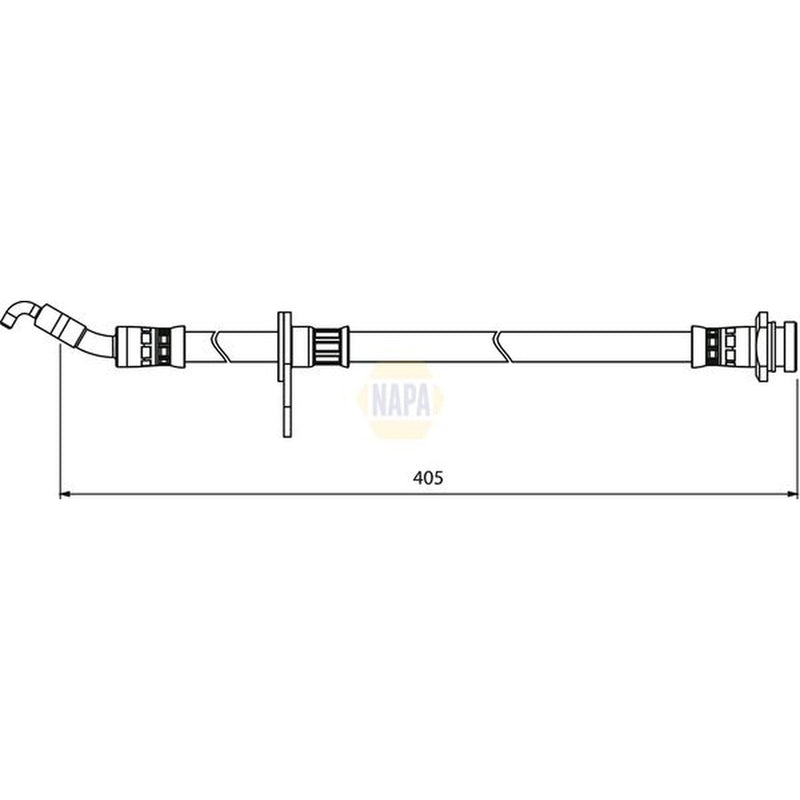 NAPA Brake Hydraulic Hose Line Front fits Fiat Sedici 2006-2014 1.6 1.9 2.0