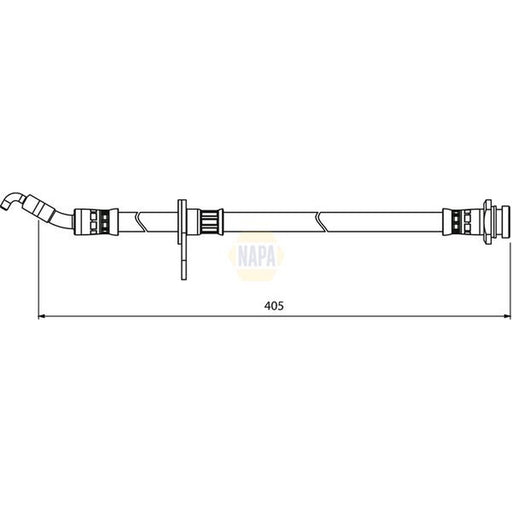 NAPA Brake Hydraulic Hose Line Front fits Fiat Sedici 2006-2014 1.6 1.9 2.0