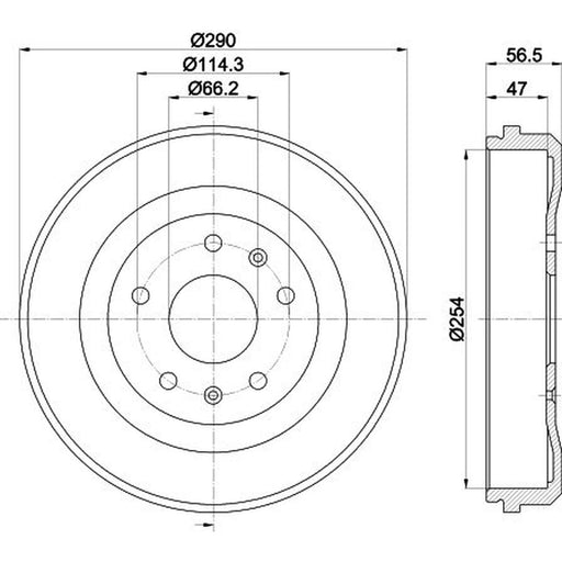 Mintex Brake Drum Assembly Rear fits Land Rover Freelander I 1998-2006