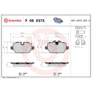 Brembo 4 x Rear Brake Pad Set fits BMW 1 2004-2013