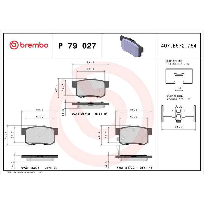 Brembo Rear Brake Discs & Pads fits Honda Integra 2002-2007 2.0