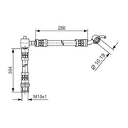 Bosch Brake Hydraulic Hose Line Rear Left fits Toyota Vitz 2001-2005 1.0 1.3 1.4